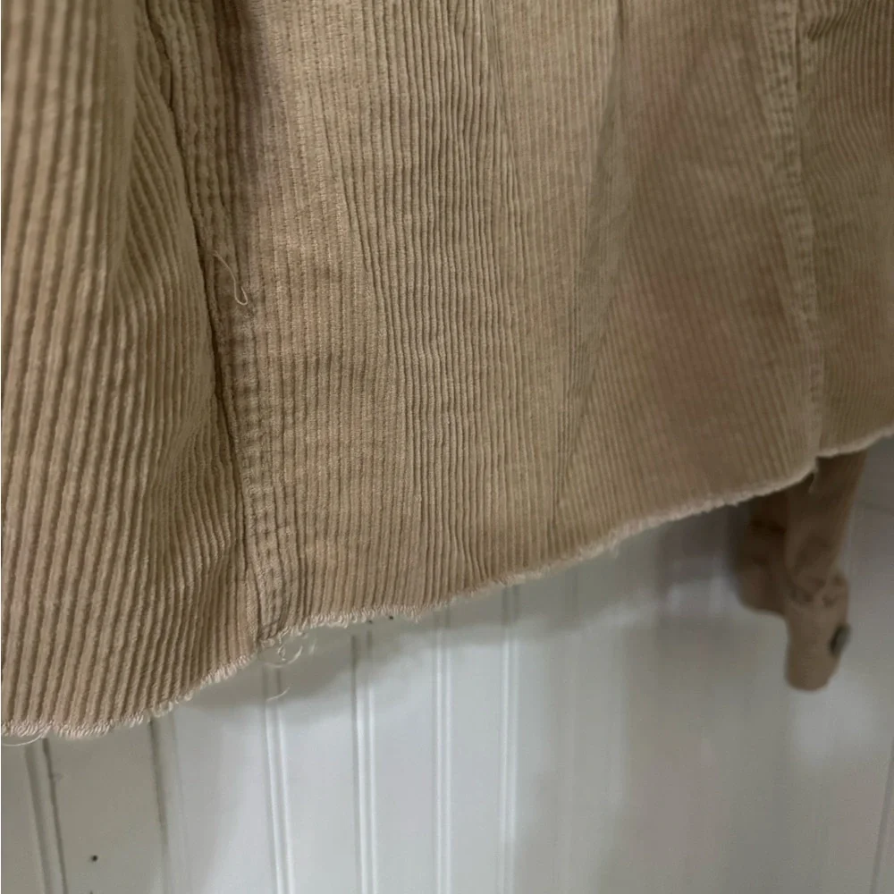 TGLA Women's Tan Corduroy Utility Jacket Cropped Large - Picture 6 of 7